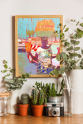 African-woman-colorful-art-print-for-sale-with-wooden-frame